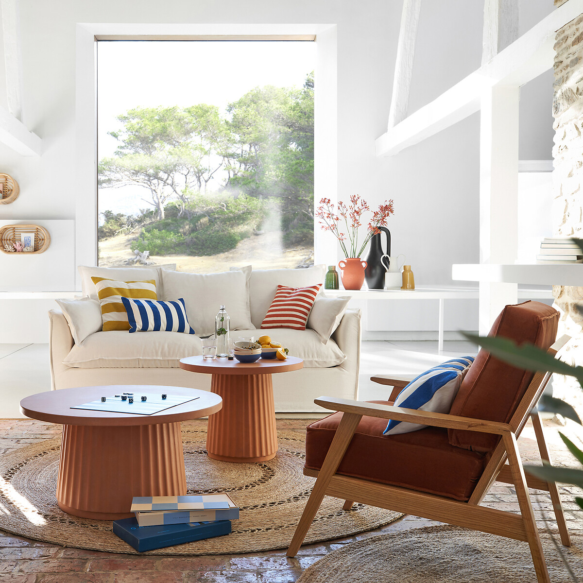 Fauteuil vintage Linna terracotta, LA REDOUTE INTERIEURS