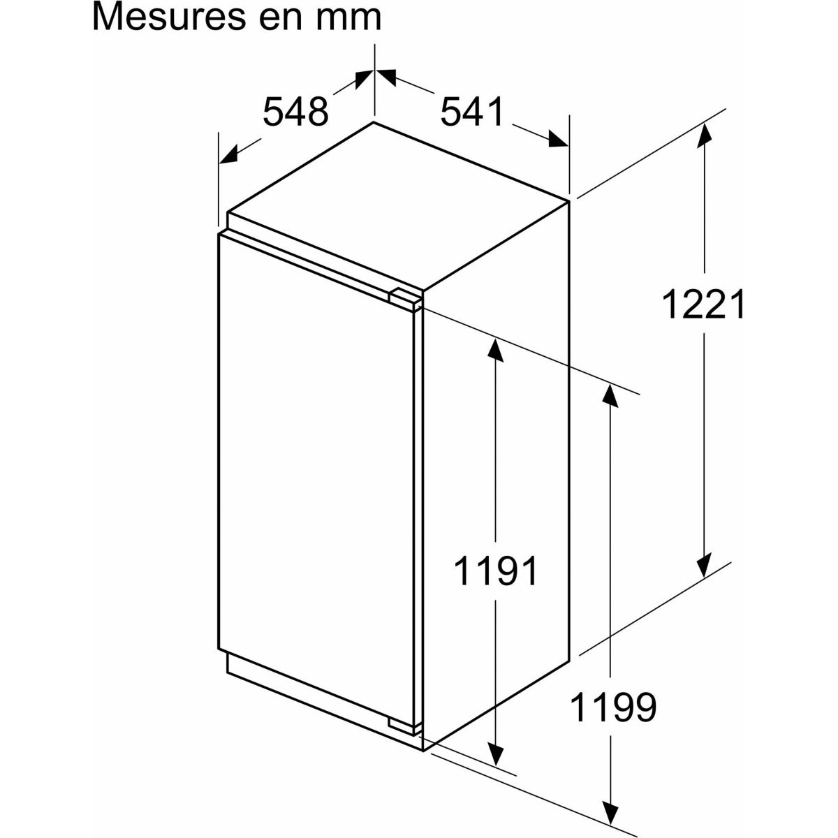 Réfrigérateur 1 Porte Encastrable Kil42vfe0 Série 4 Tiroir Multixox Xxl intégrable, BOSCH