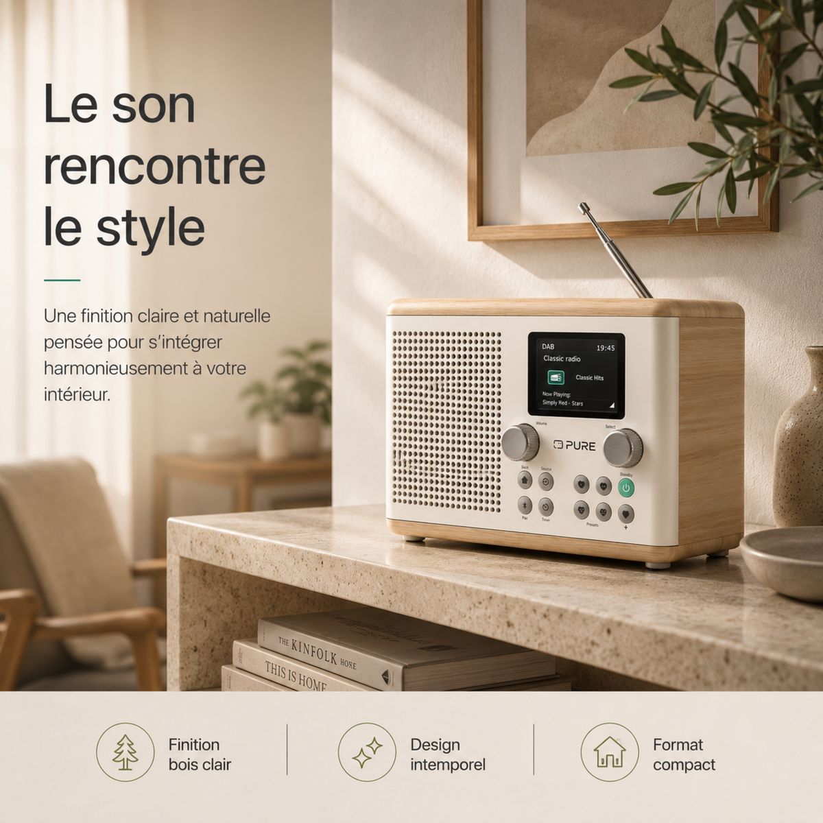 Radio DAB Classic H4 Cotton White coton blanc, PURE