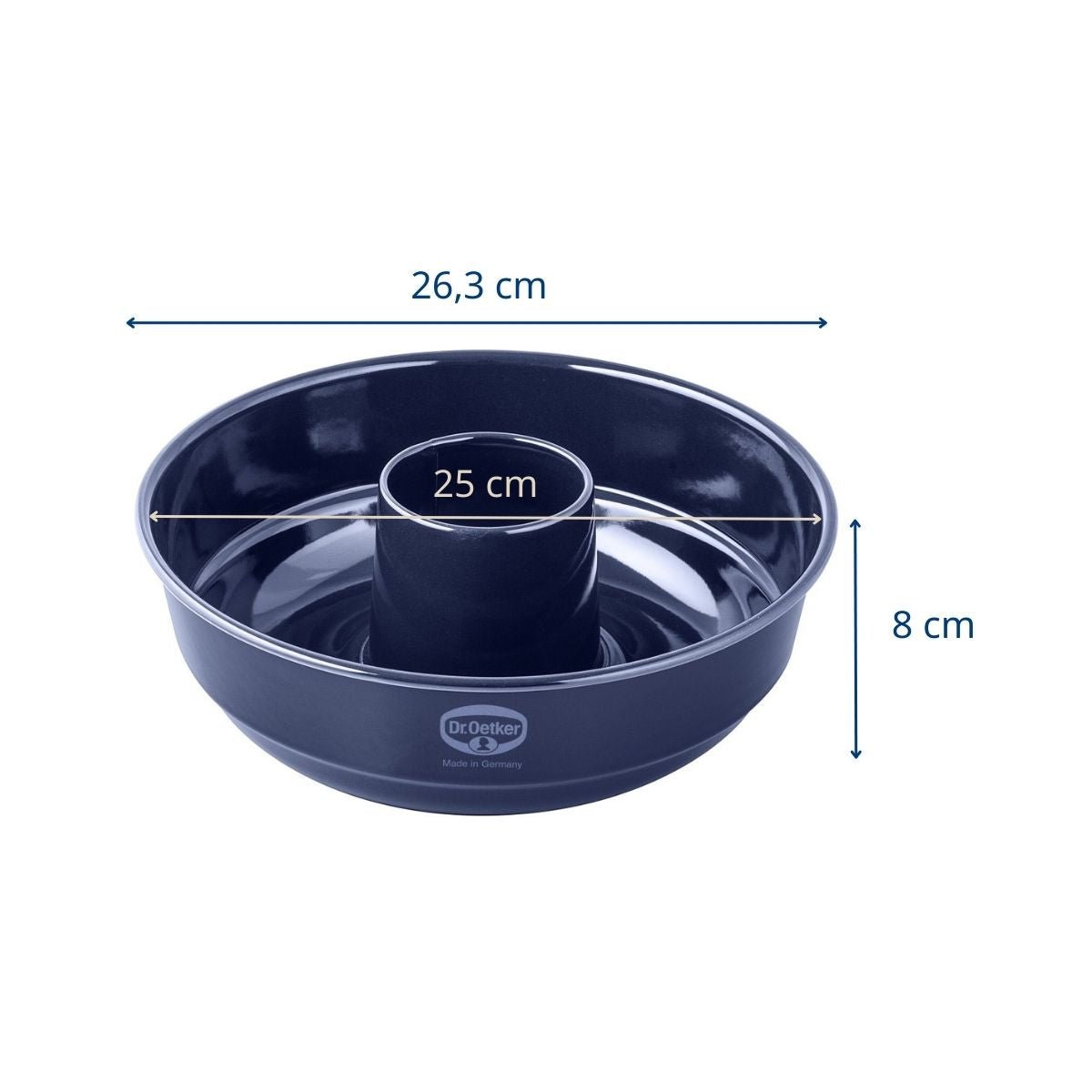 Lot de 2 moules à gâteaux 26,3/26,3 cm en acier BACK-LIEBE bleu, DR OETKER