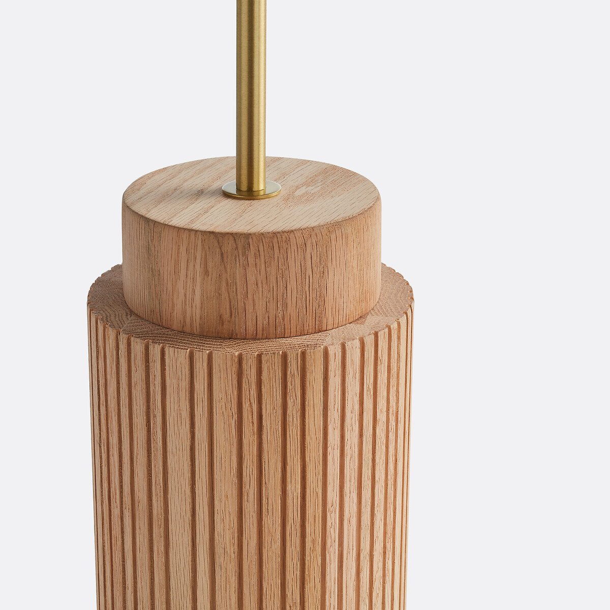 Lámpara de pie de roble, metal y lino, Idna natural lino, LA REDOUTE INTERIEURS