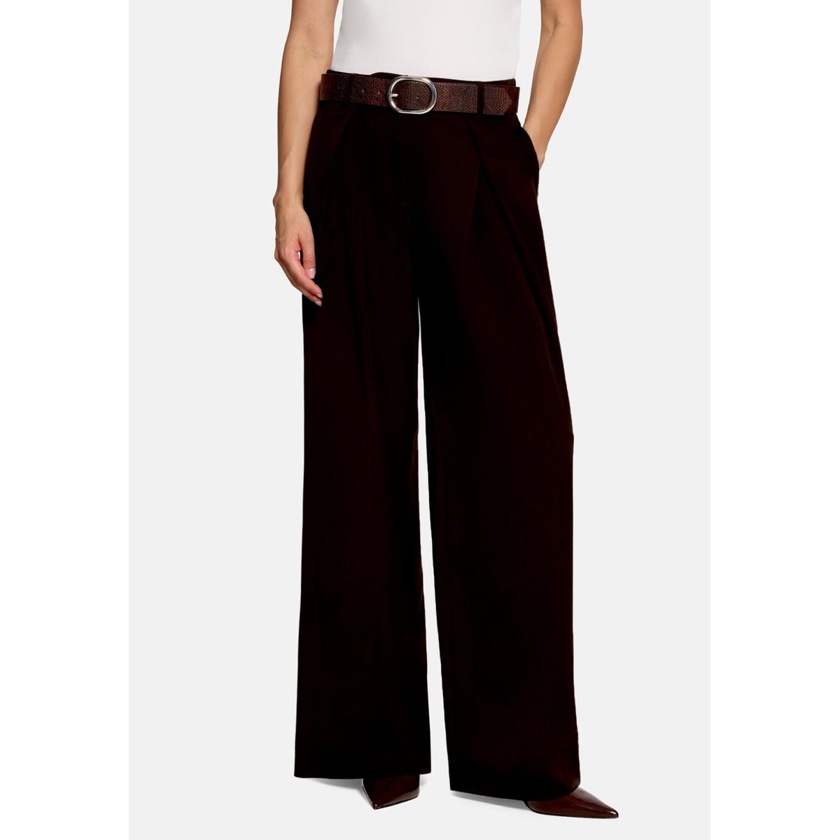 Pantalon de tailleur à jambes larges chocolate plum, ZERO