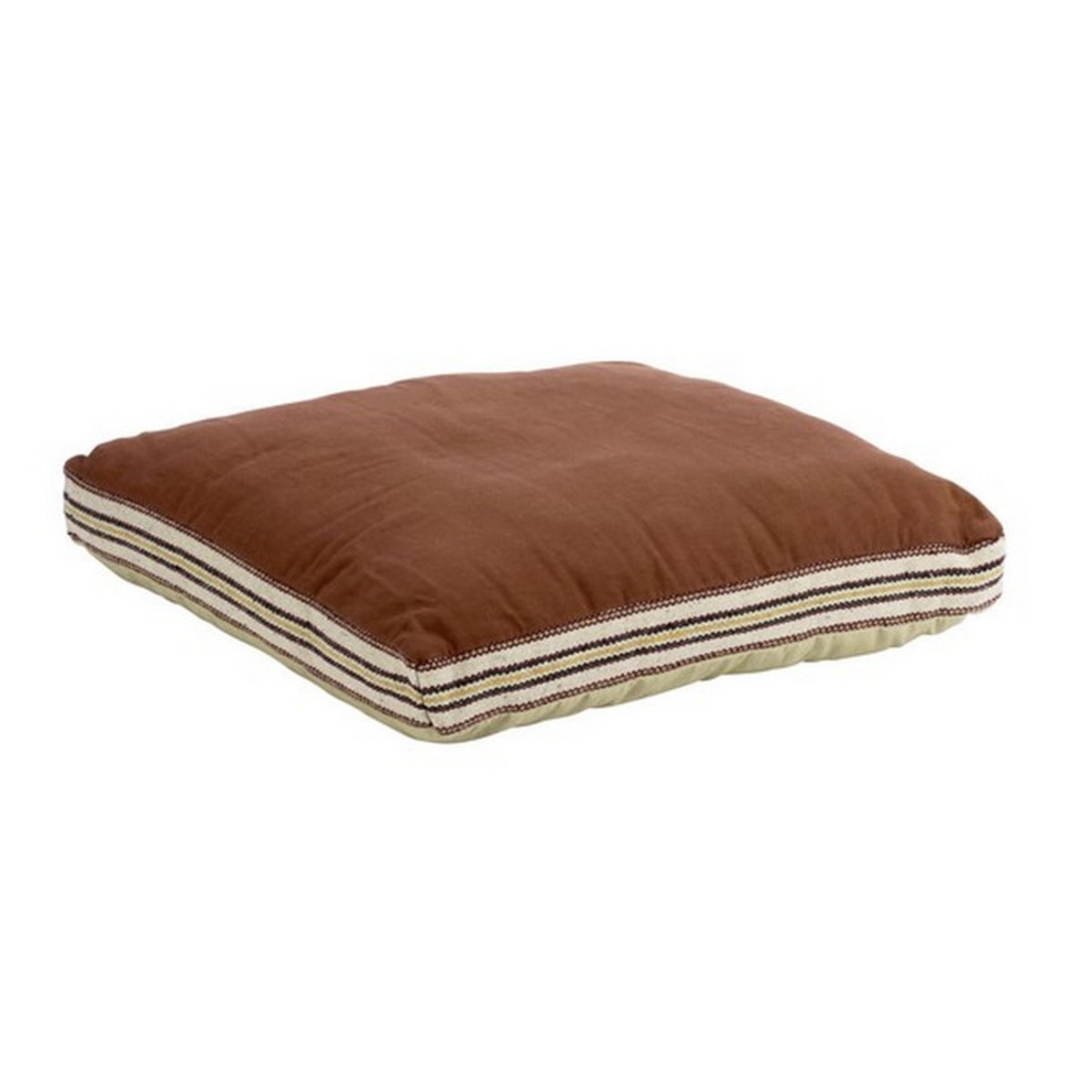 Coussin d'assise coton uni réversible 50 x 50 cm brique, MADAM STOLTZ