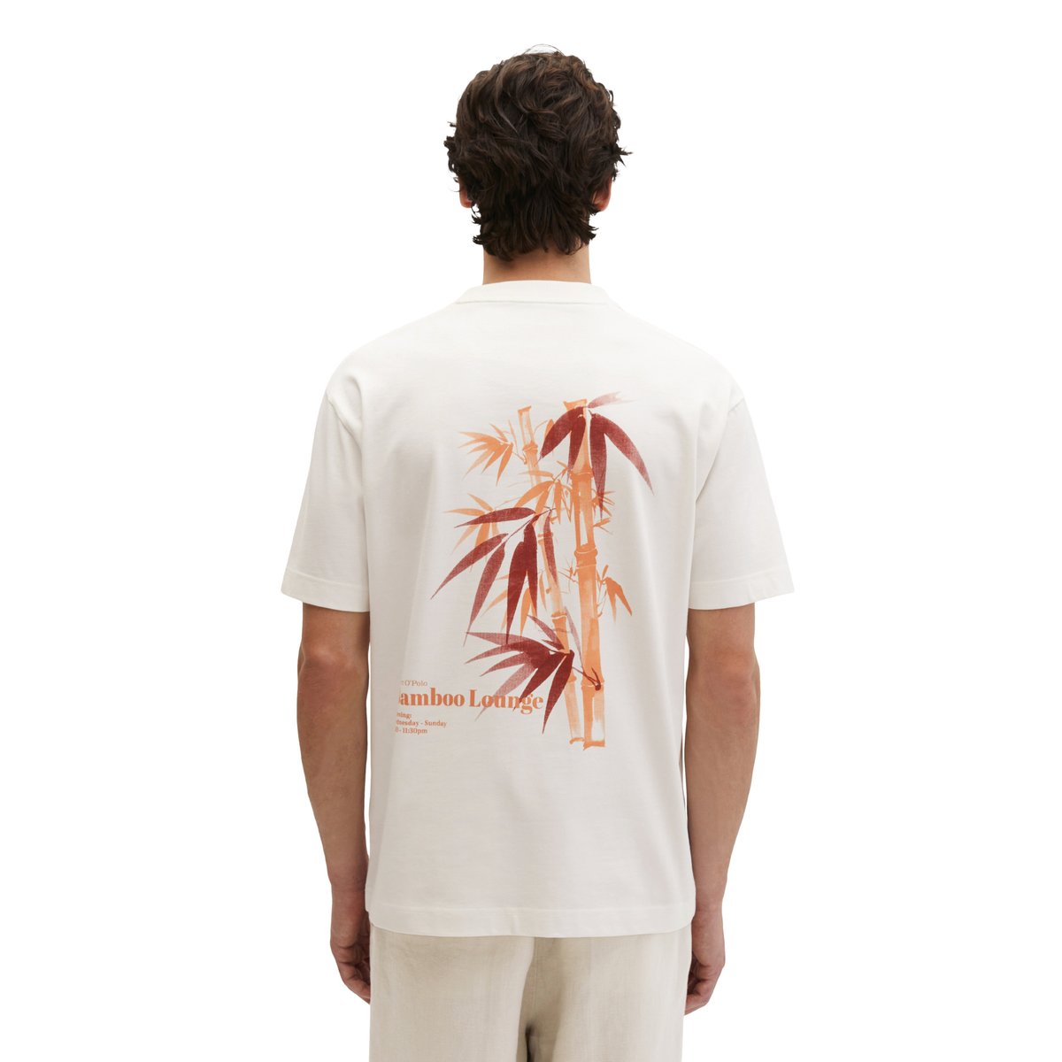 T-shirt relaxed avec imprimé saisonnier au dos blanc naturel, MARC O'POLO