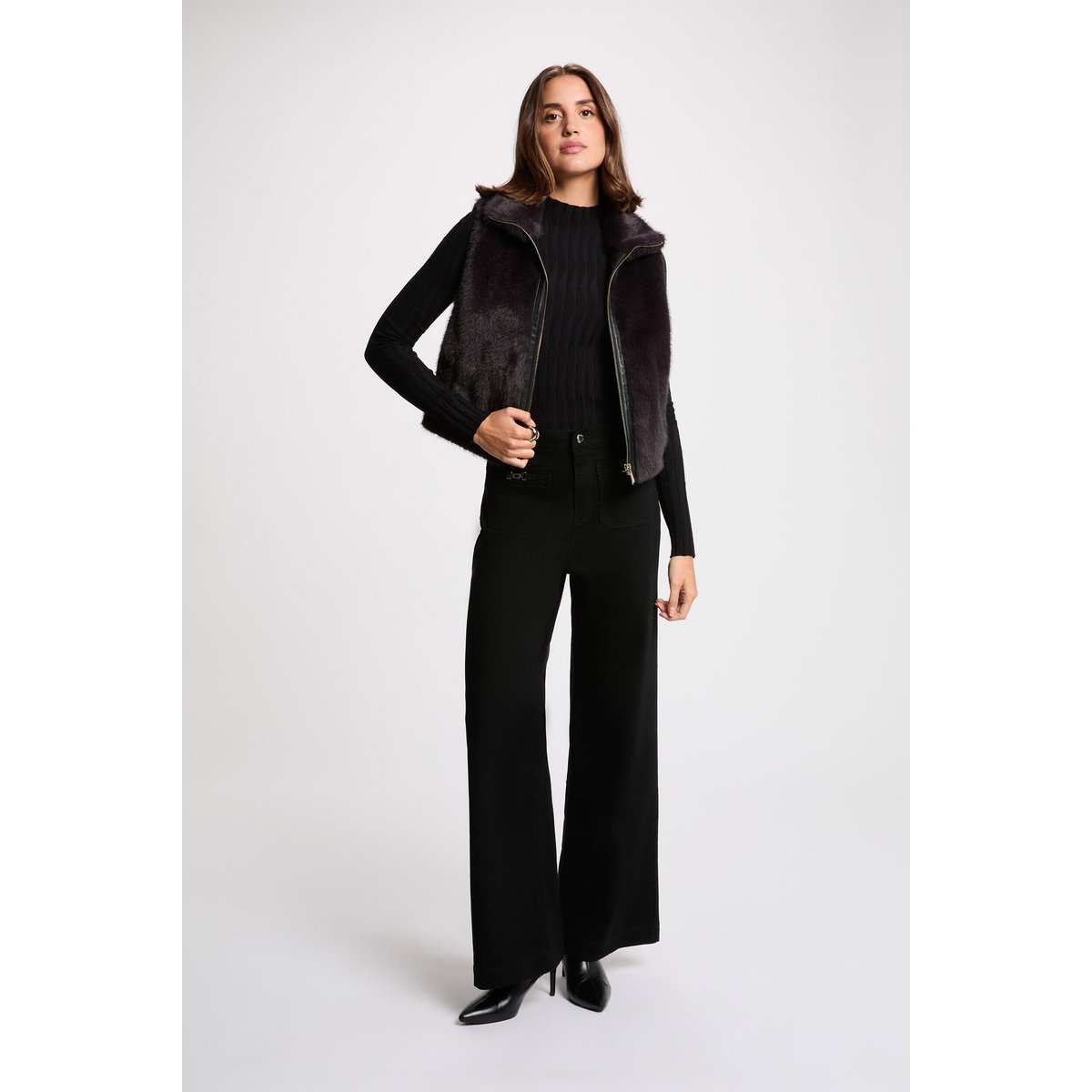 Veste sans manches noir, MORGAN