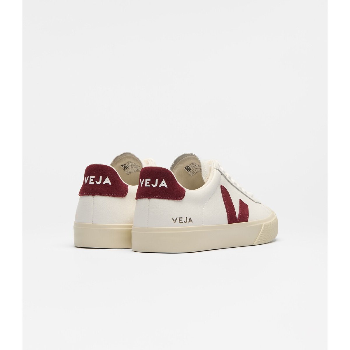 Baskets en cuir CAMPO blanc/bordeaux, VEJA