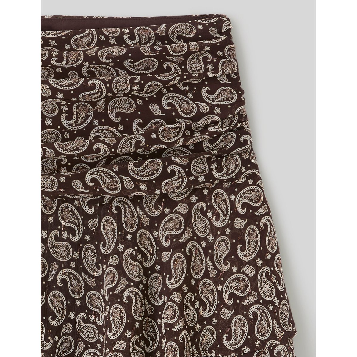 Jupe short imprimée marron foncée, BZB