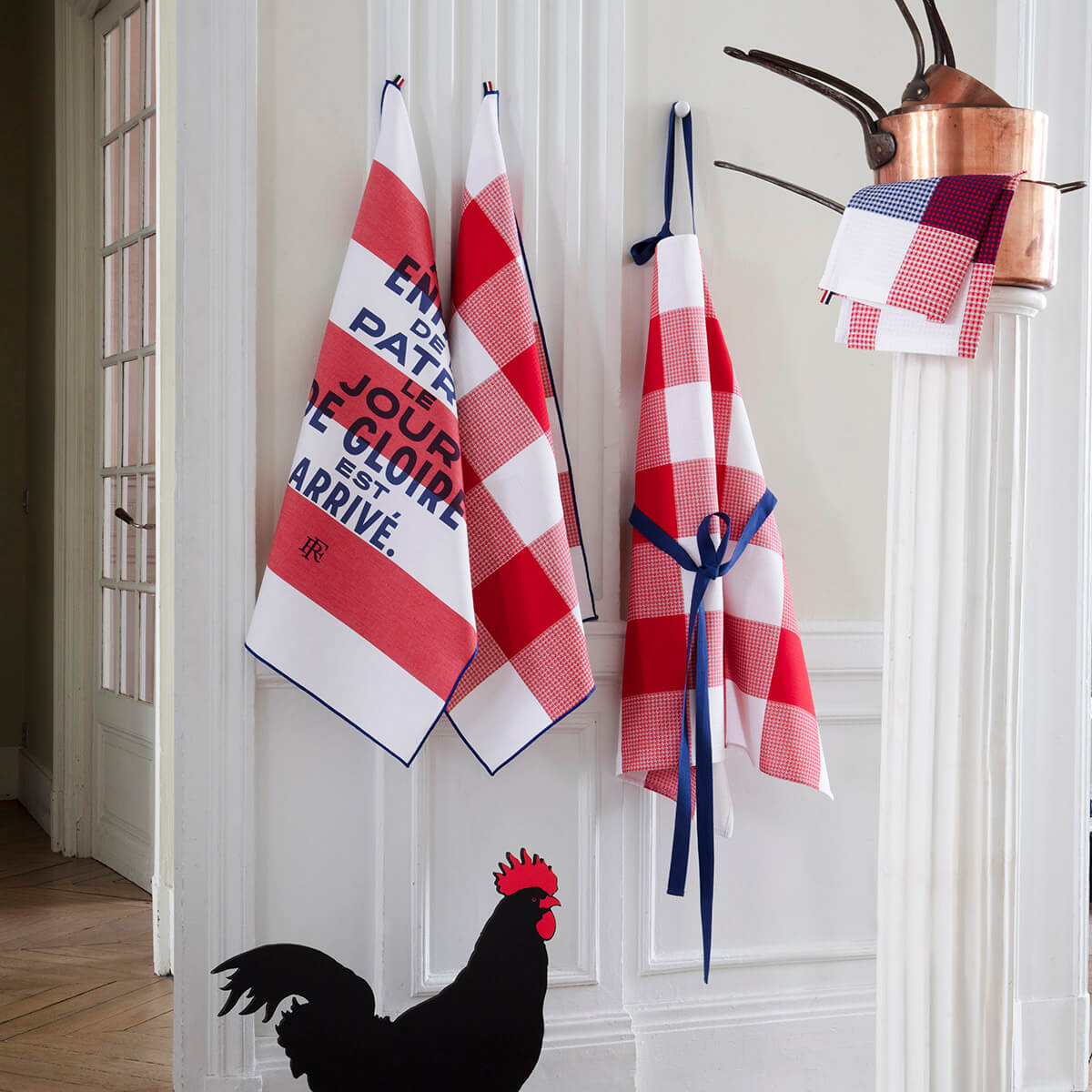 Torchon en Coton, Elysée, Made in France tricolore, LE JACQUARD FRANCAIS