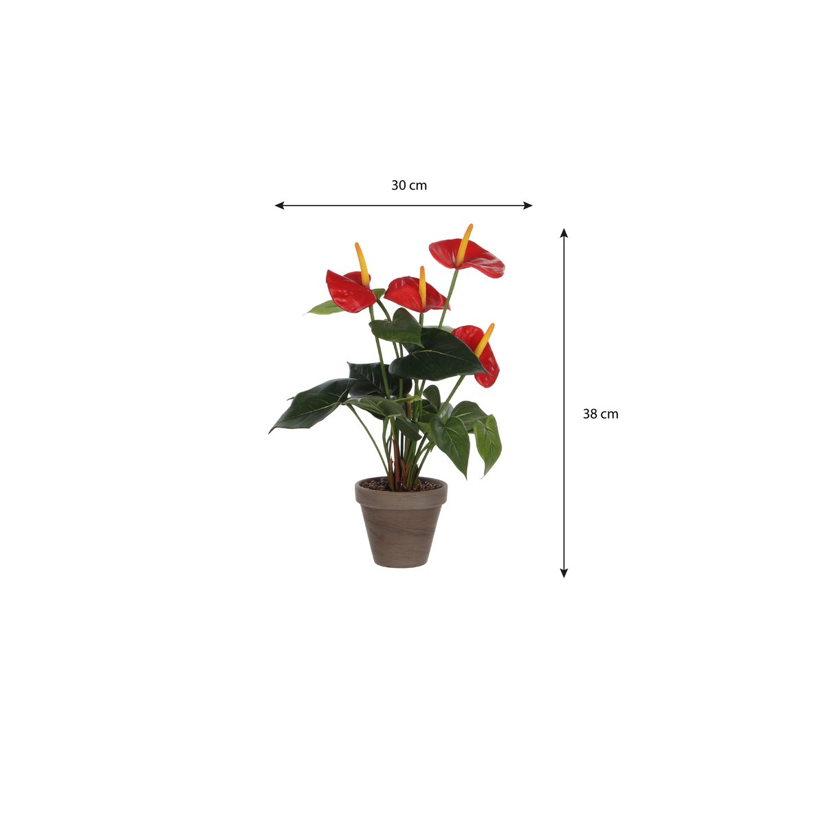 Plante artificielle ANTHURIUM rouge, MICA DECORATIONS