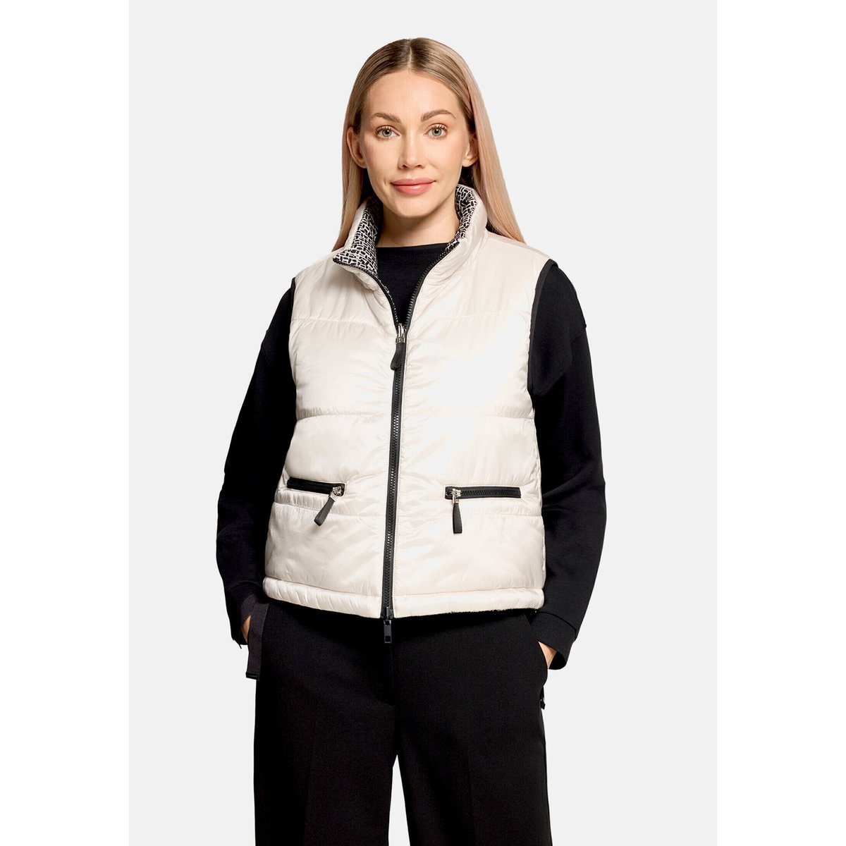 Veste sans manches matelassée à fermeture zippée silky beige, BETTY BARCLAY
