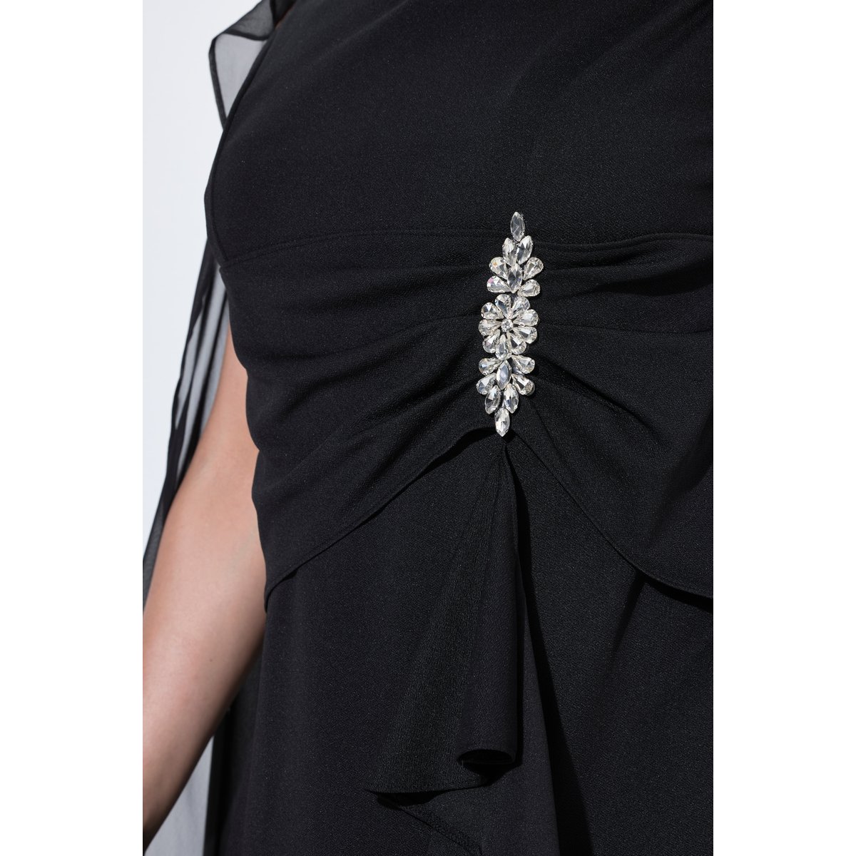 Robe sans manches, cape en mousseline noir, ULLA POPKEN
