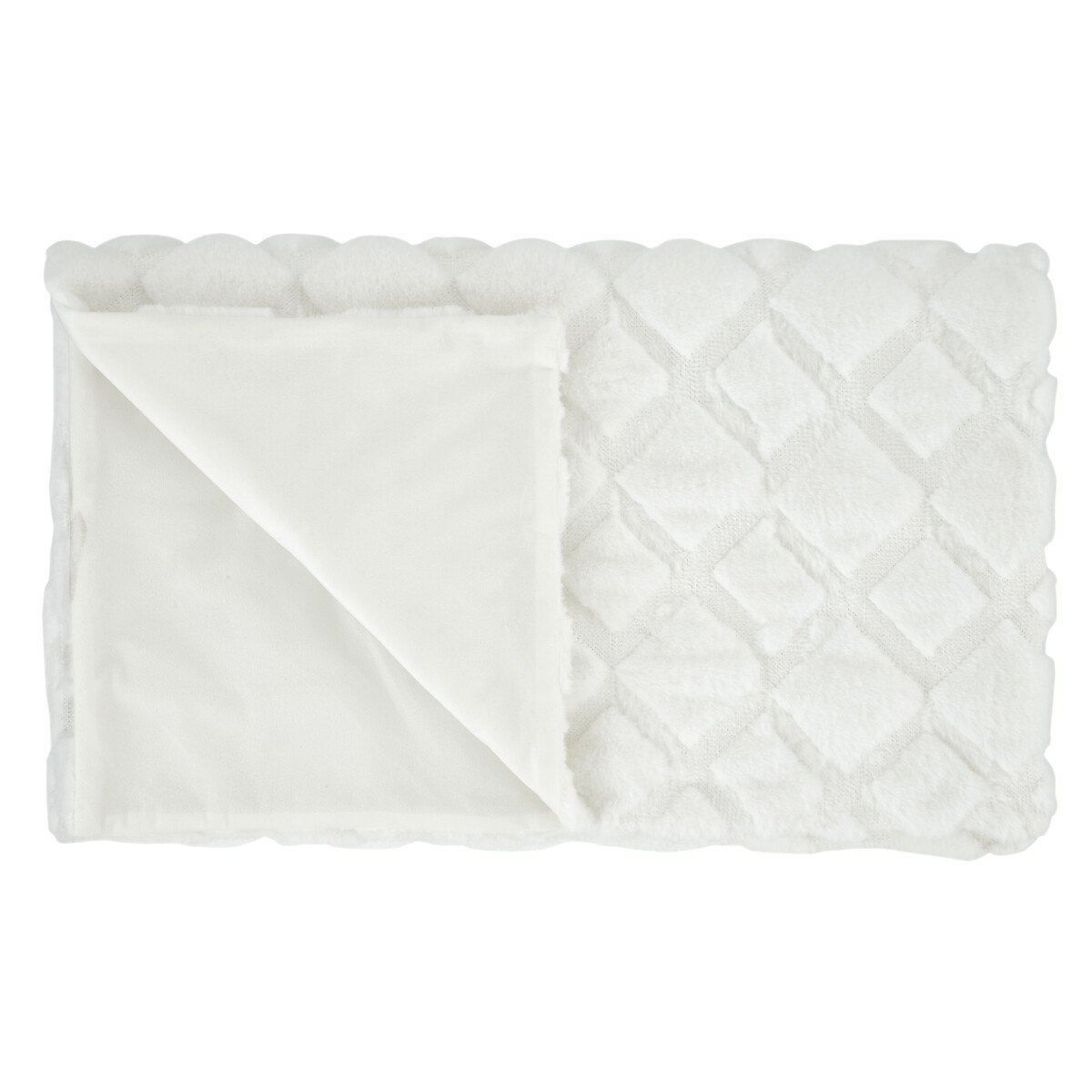 Cosy Diamond 130x170cm Throw white, CATHERINE LANSFIELD
