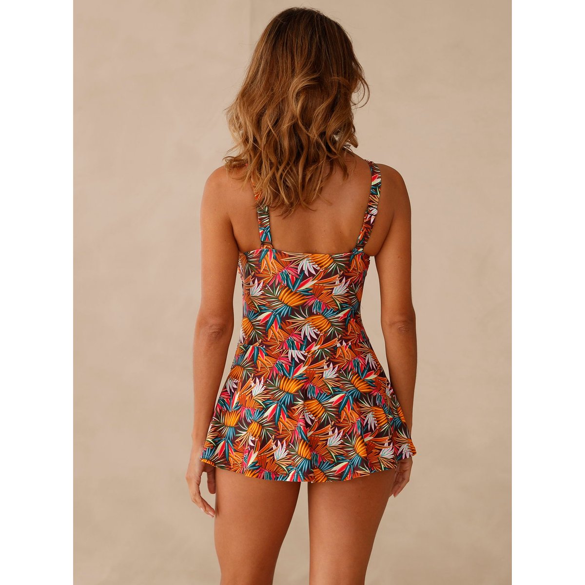 Maillot de bain jupette femme imprimé multicolore, DAXON