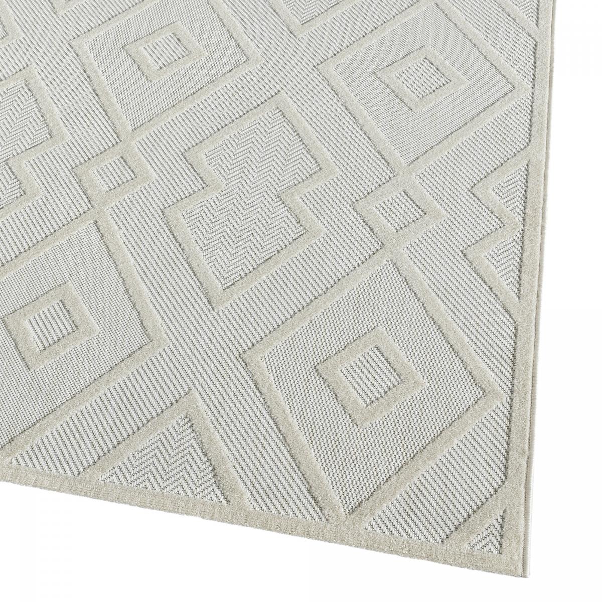 Tapis kilim tissé motif géométrique TENO A crème, UN AMOUR DE TAPIS