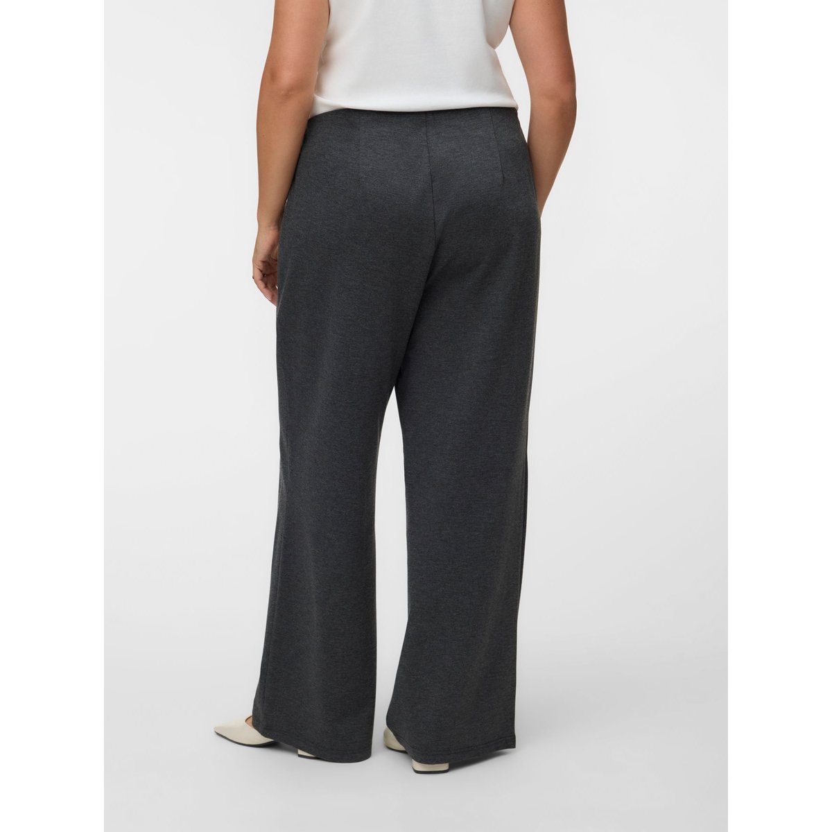 Pantalon À Jambe Large dark grey melange, VERO MODA