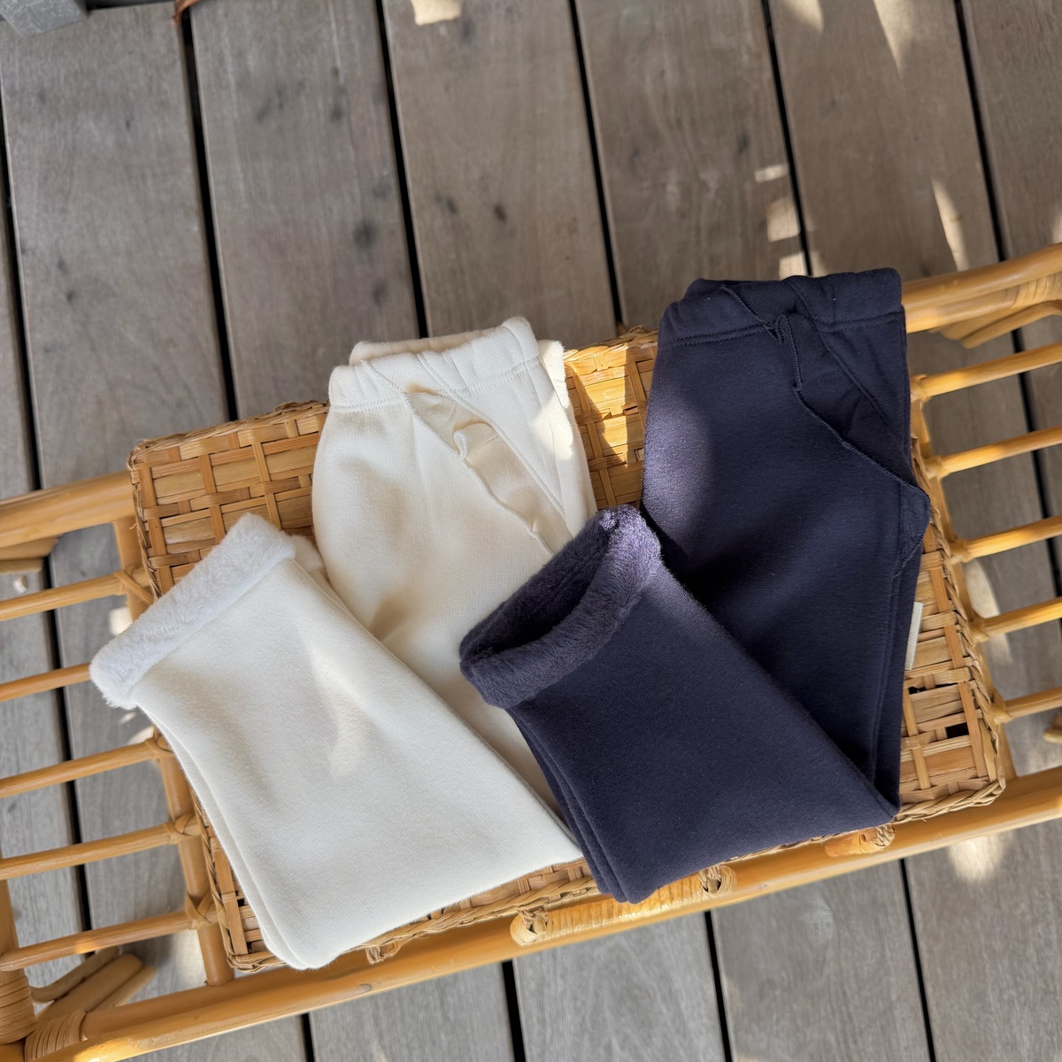 Lot de 2 leggings enfant en molleton ultra chaud Ilana bleu, PETIT BEGUIN