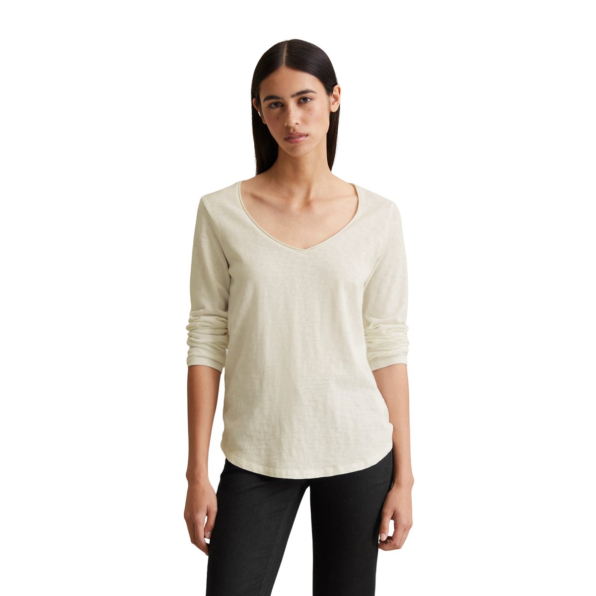 T-shirt long régulier En coton biologique premium blanc, MARC O’POLO DENIM
