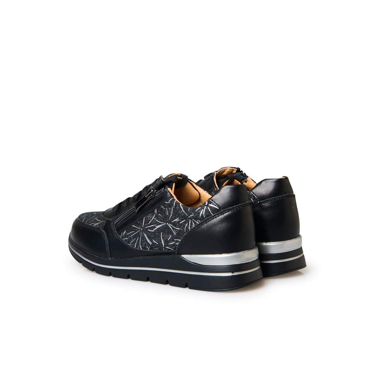 Derbies zip et lacets semelle amovible noir, PEDICONFORT