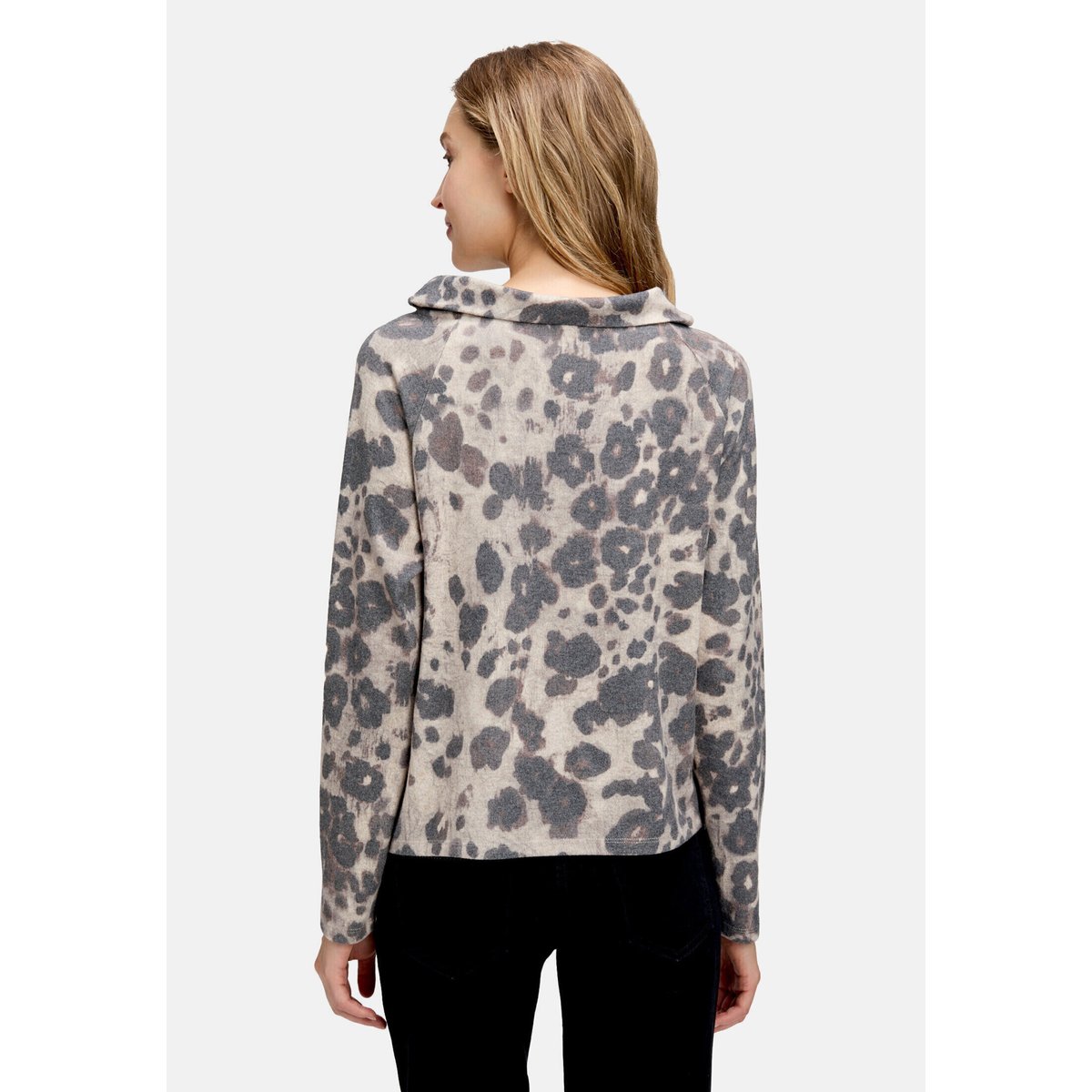Sweat-shirt à col beige/taupe, BETTY BARCLAY