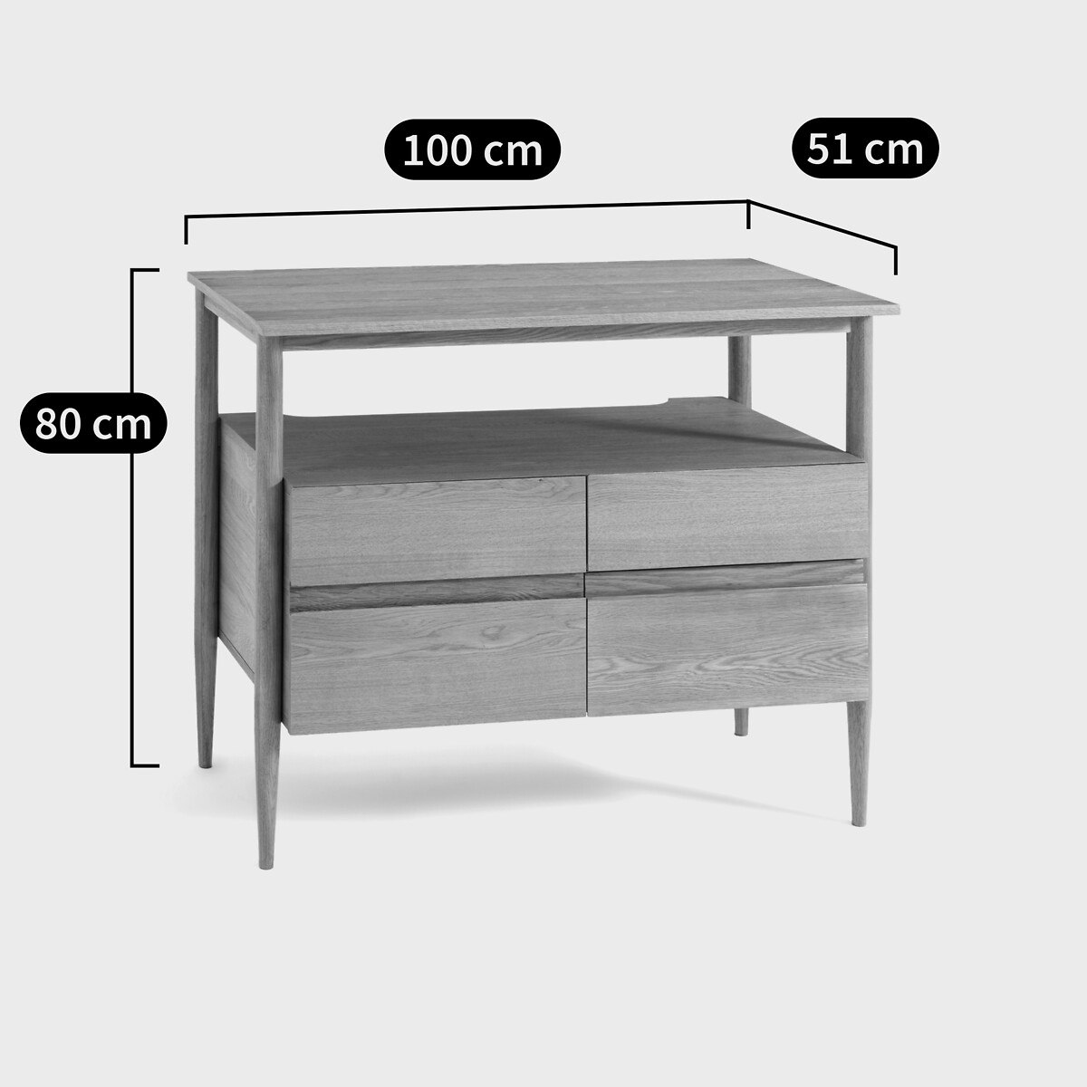 Meuble sous vasque, Laval bois clair, LA REDOUTE INTERIEURS
