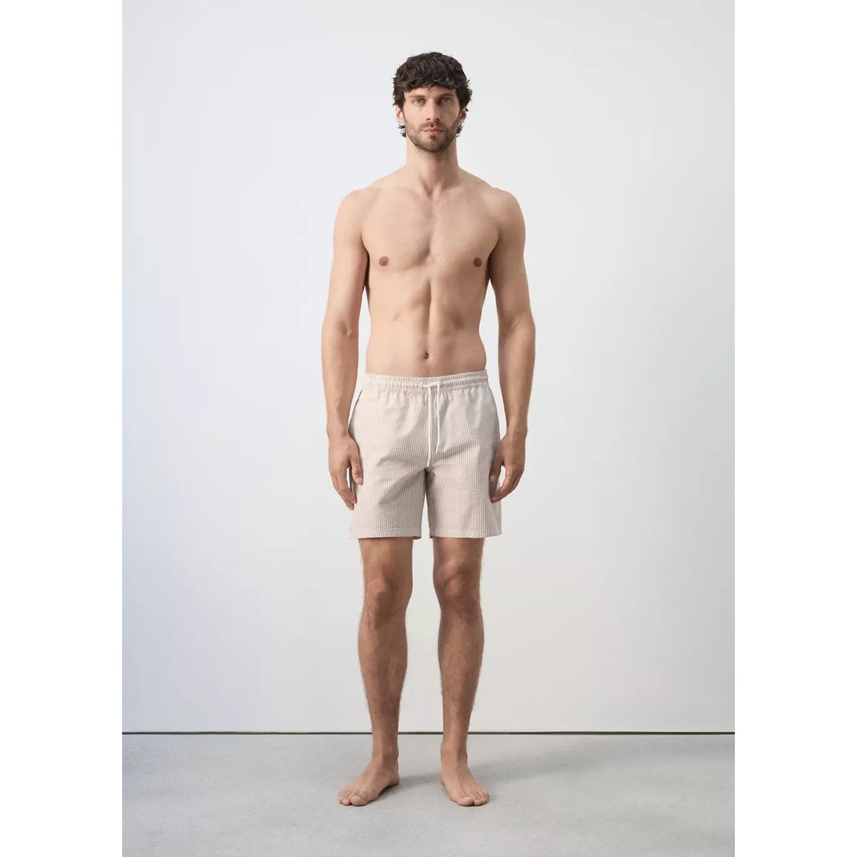 Maillot de bain effet seersucker sable, MANGO MAN