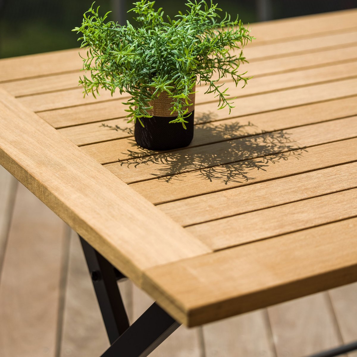 Ensemble repas pliant en teck naturel, HOME MAISON