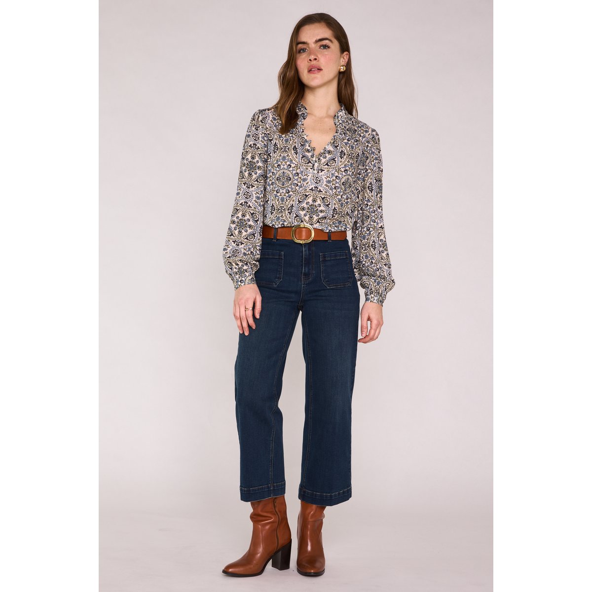 Blouse imprimée arabesque DELICE creme, Maison 123