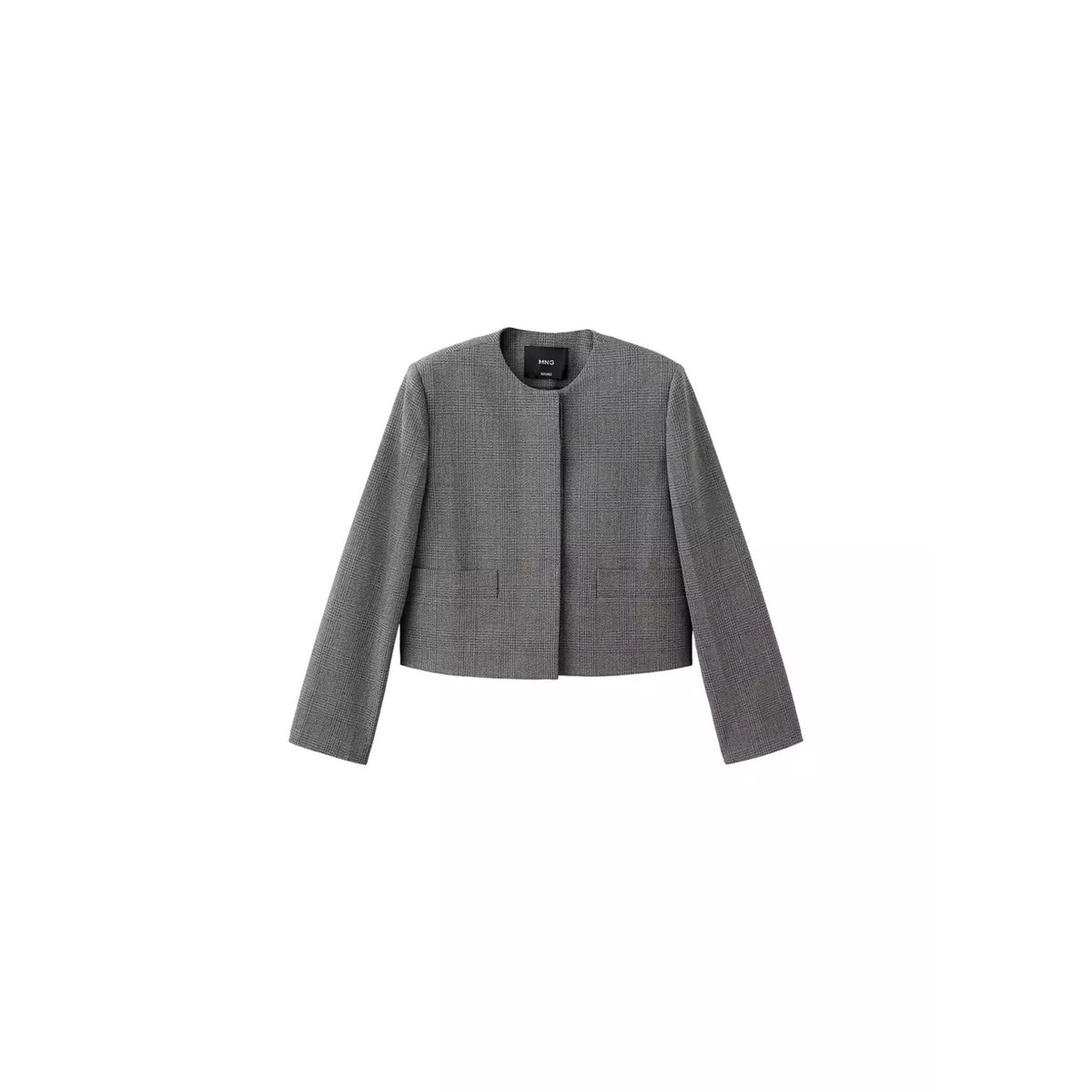 Blazer de costume crop gris, MANGO