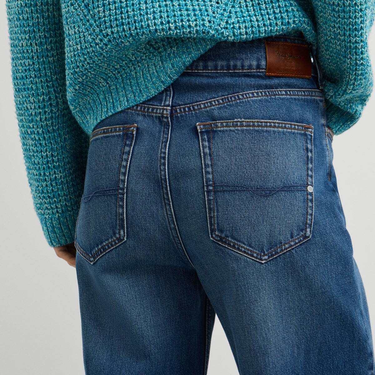 Belle - Jean Coupe Évasée, Taille Haute 12 oz bleu rigide denim, PEPE JEANS