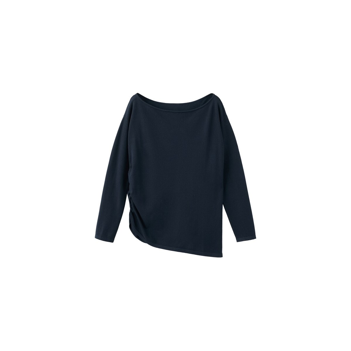 Pull maille col bateau bleu marine foncé, MANGO