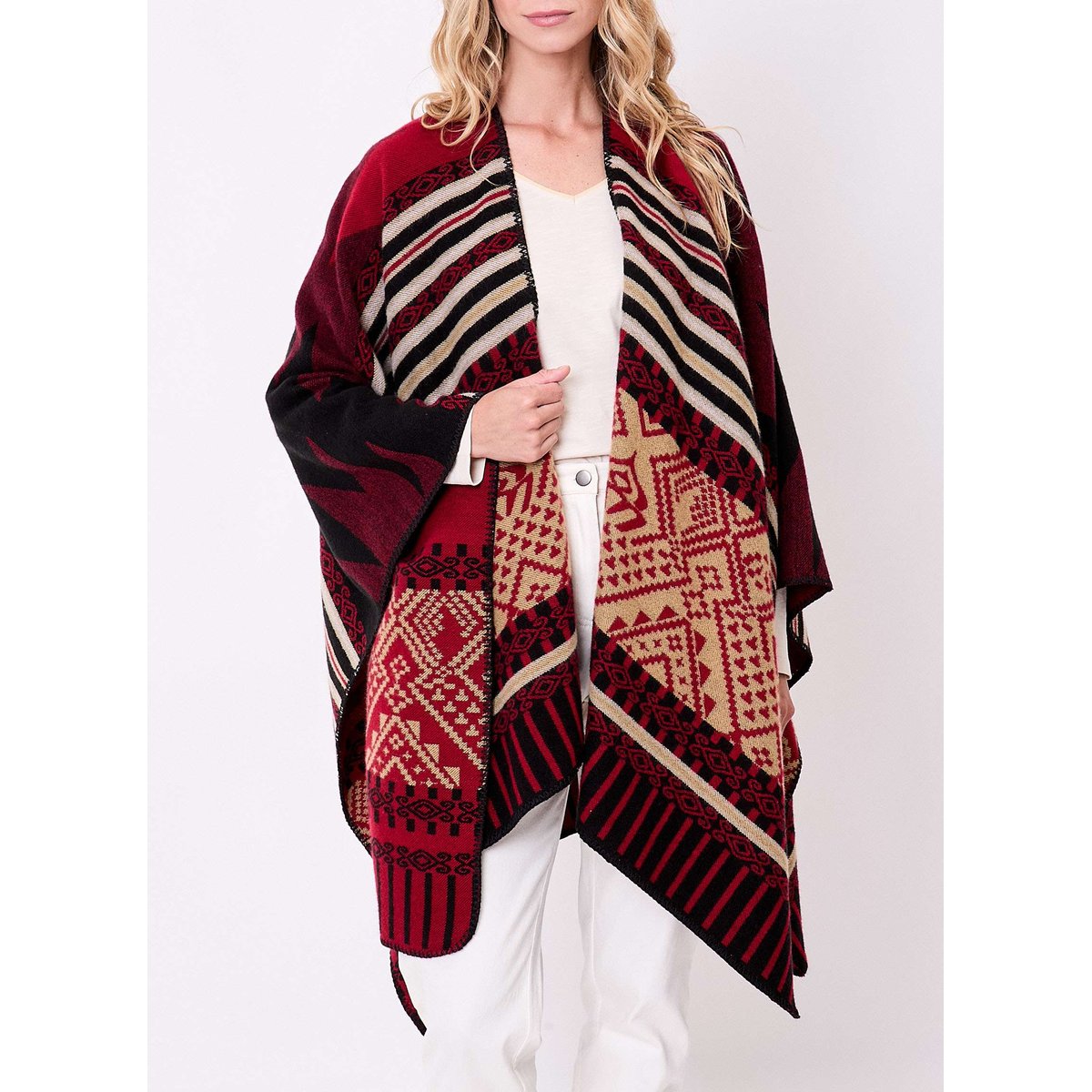 Poncho imprimé réversible WALDO rouge waldo, LA FIANCÉE