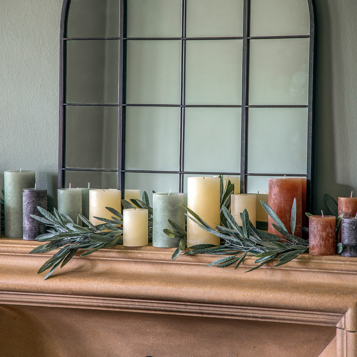 Pack of 2 10cm Pillar Candle Rustic Slate grey, ÉDITÉ