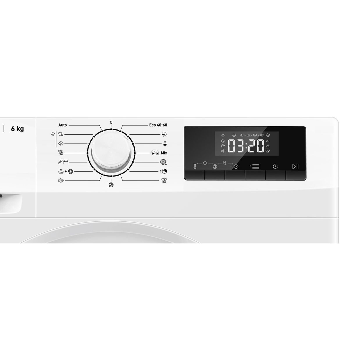 Lave linge compact LF612-L5b - 6 kg - 1200 tr/min - Classe A - Moteur induction couleur unique, LISTO