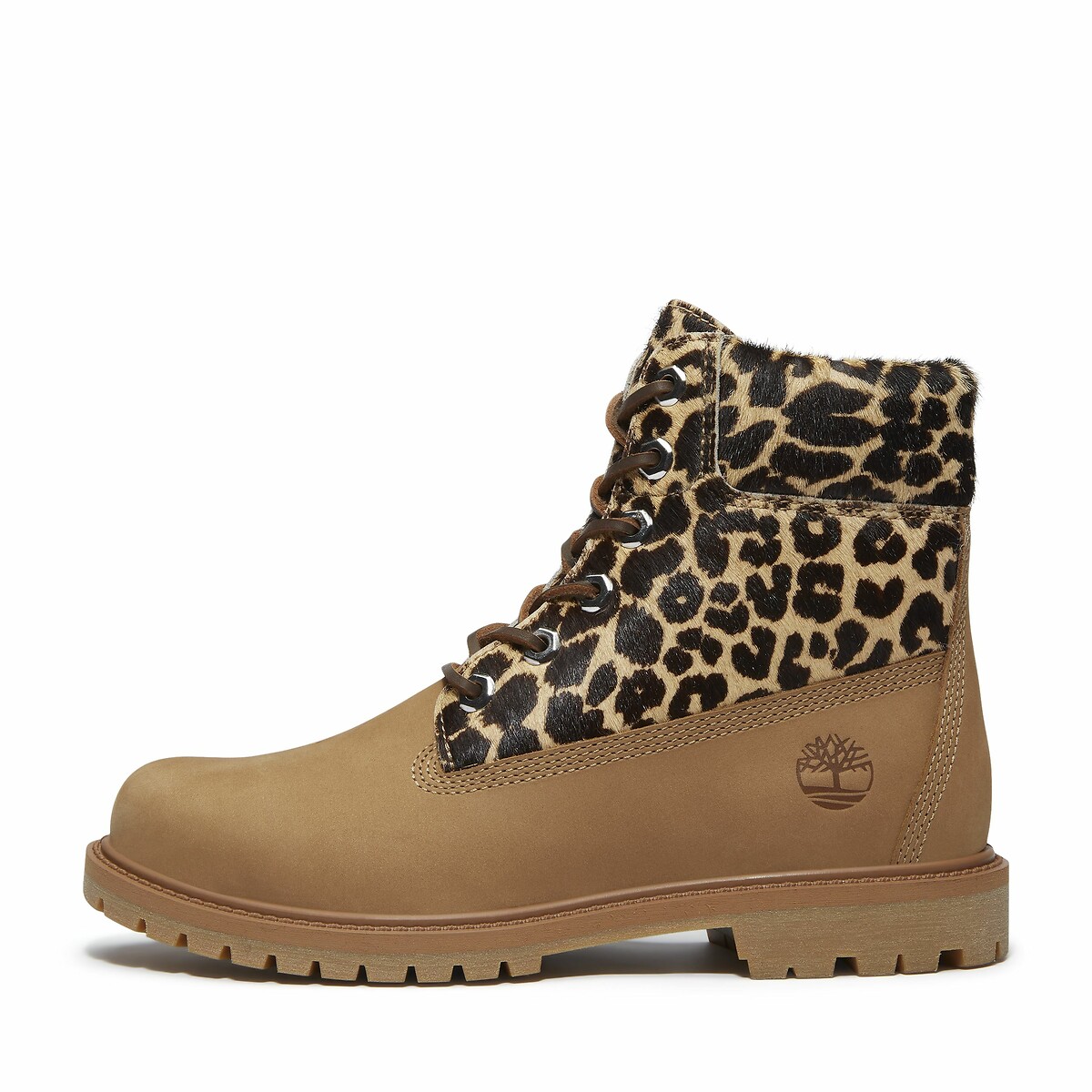 Premium Boot Ankle Boots with Lace-Up Fastening beige/leopard print, TIMBERLAND