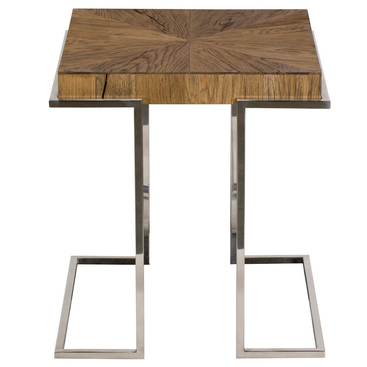Bout de canapé bois de chêne acier RIVERSIDE bois naturel, PIER IMPORT