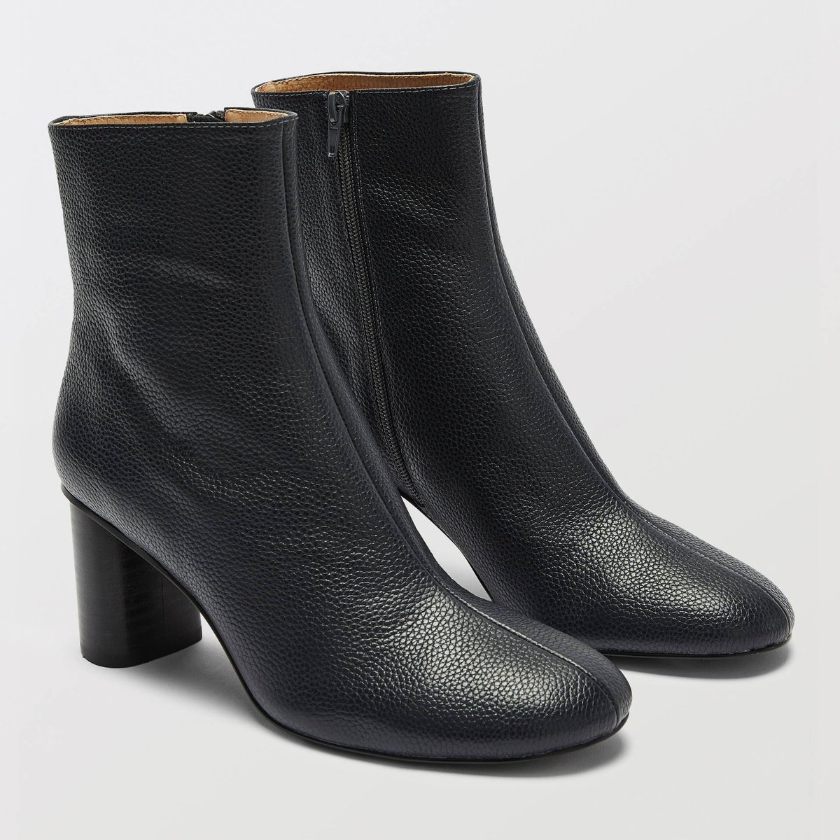Bottines à talon en cuir requin, MONOPRIX