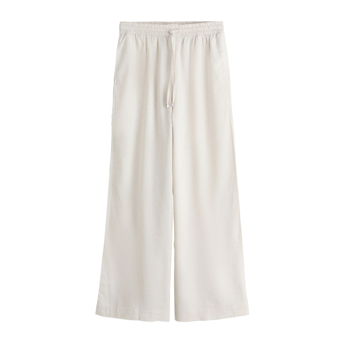 Pantalon large contenant du lin, lot de 2 neutre/rayé, NEXT