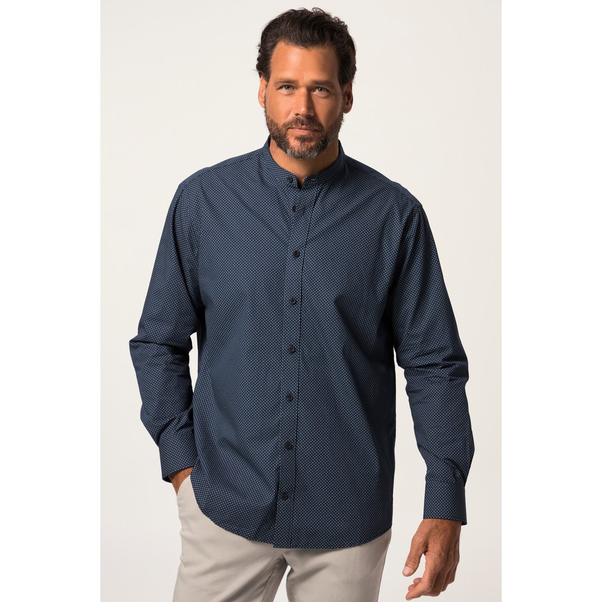 Chemise de ville à manches longues bleu marine, JP1880