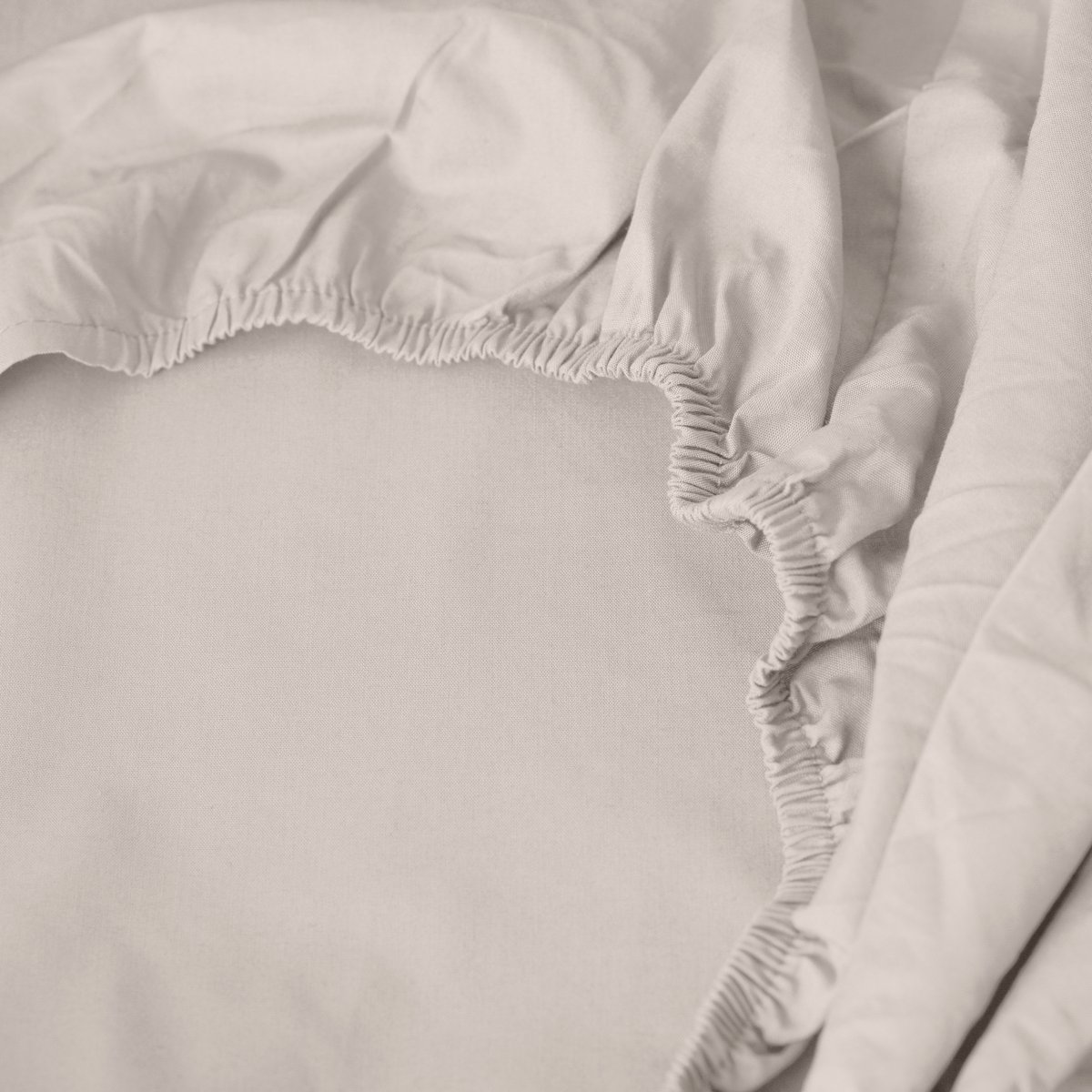 Drap housse percale de coton NÉO ficelle, CARRE BLANC