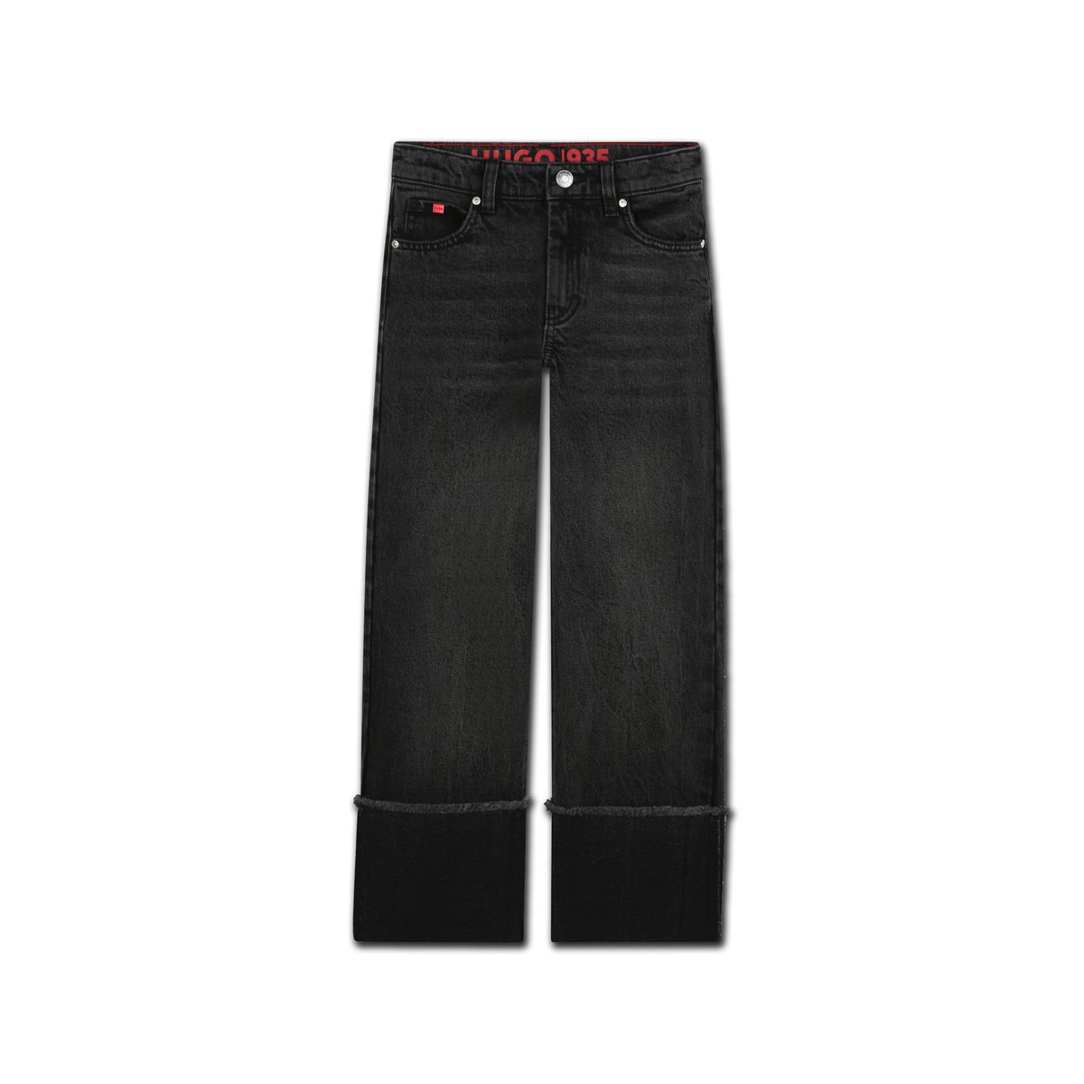 Pantalon en denim denim black lave, HUGO KIDSWEAR