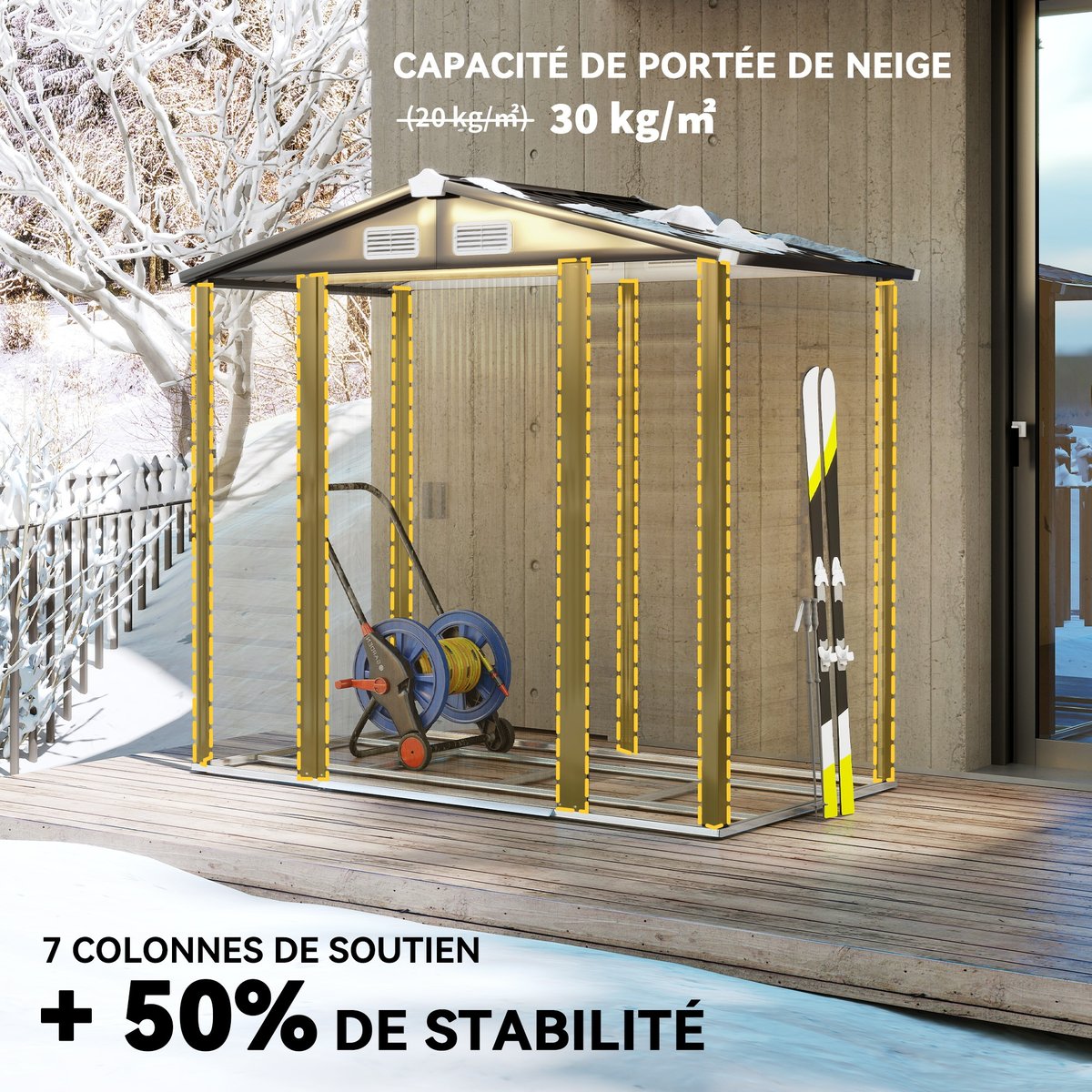 Abri de jardin beige, OUTSUNNY
