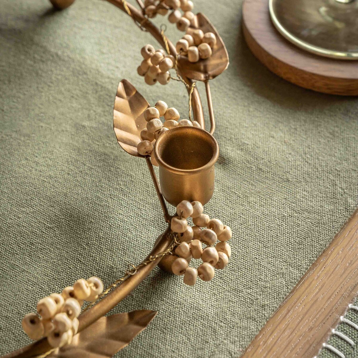 Woodland Berry Leaf Candle Ring in Gold gold-coloured, ÉDITÉ