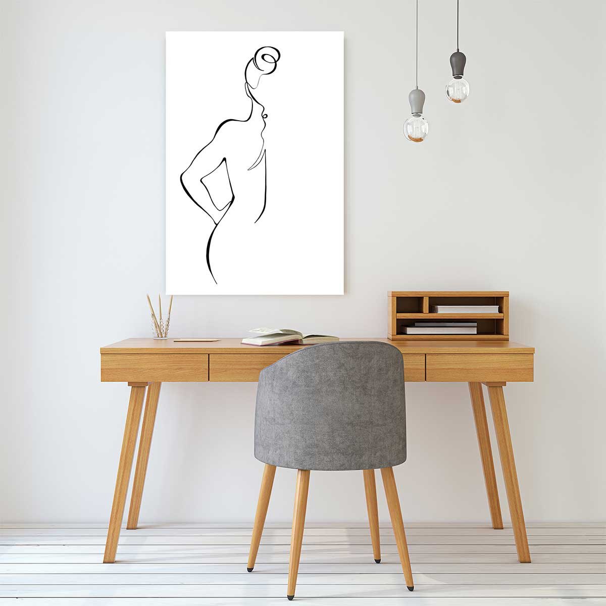 Tableau Croquis de femme tableau alu dibond, HEXOA