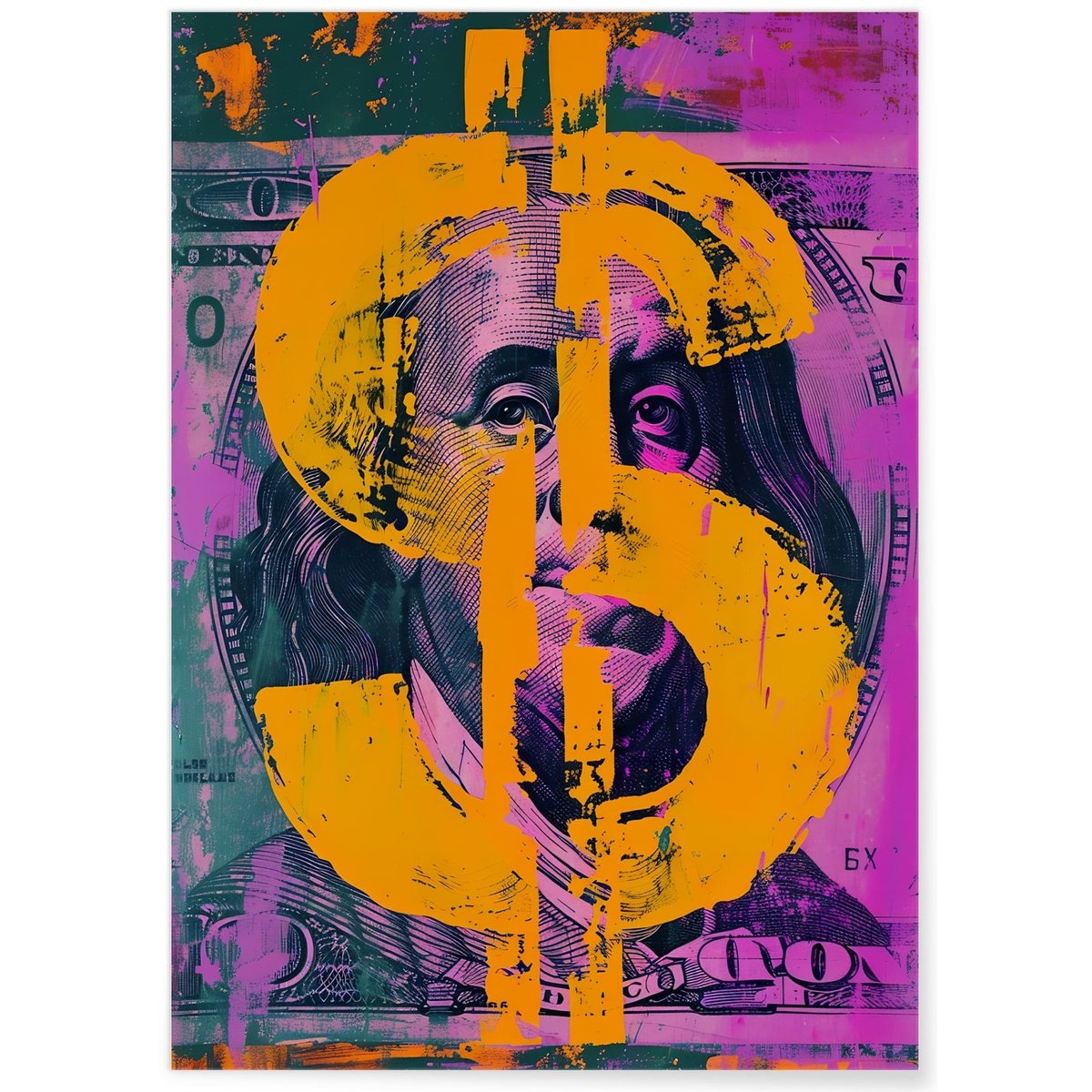 Affiche Dollar Pop Art blanc, L'AFFICHERIE