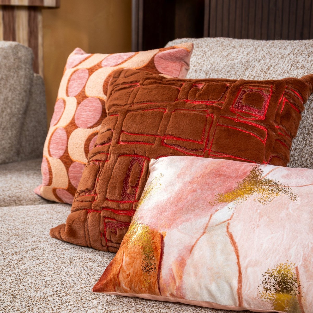 Housse de coussin Mavis rose, DUTCH DECOR