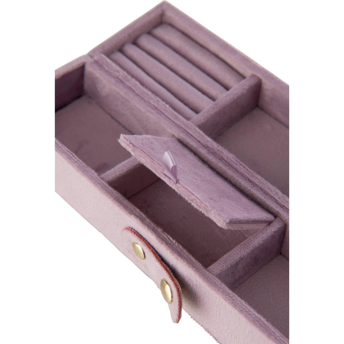Boîte à bijoux en velours à compartiments lilas, RECOLLECTION
