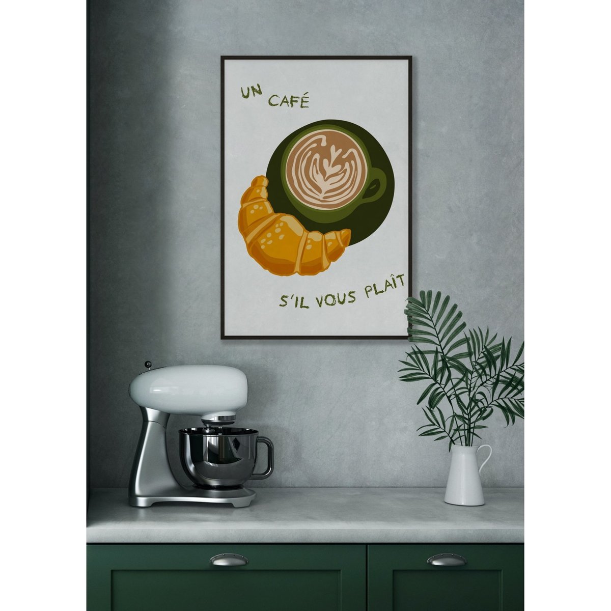 Affiche Un café svp blanc, L'AFFICHERIE