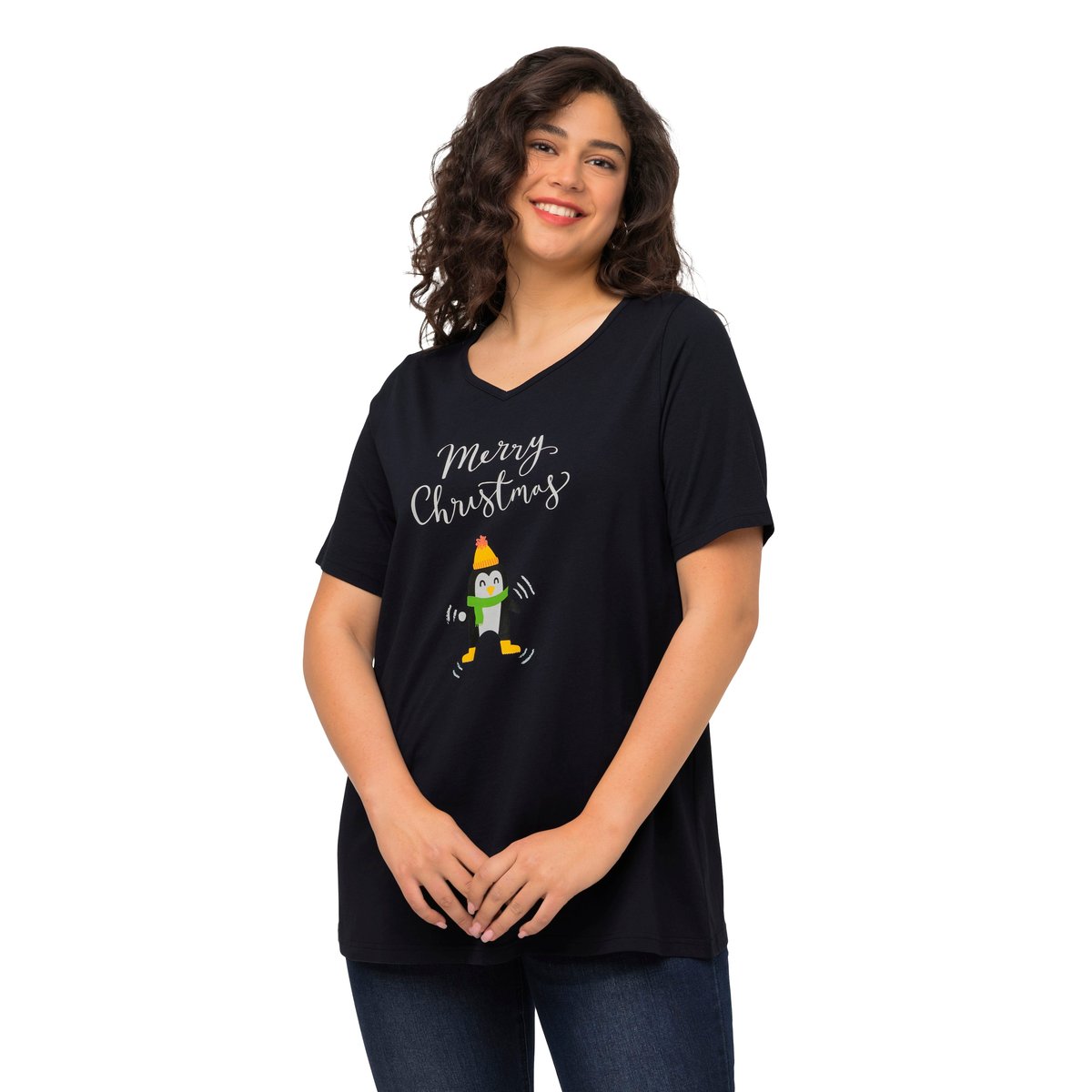 T-shirt de Noël à manches courtes et col marine, ULLA POPKEN