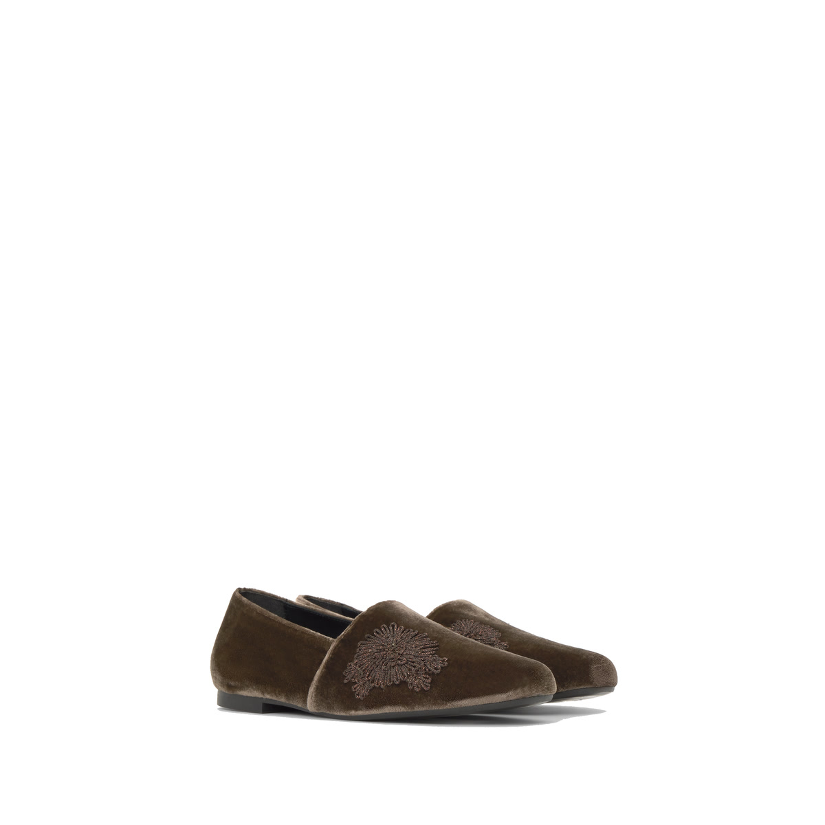 Slip on en velours brodé GISELE marron foncé, CASTANER