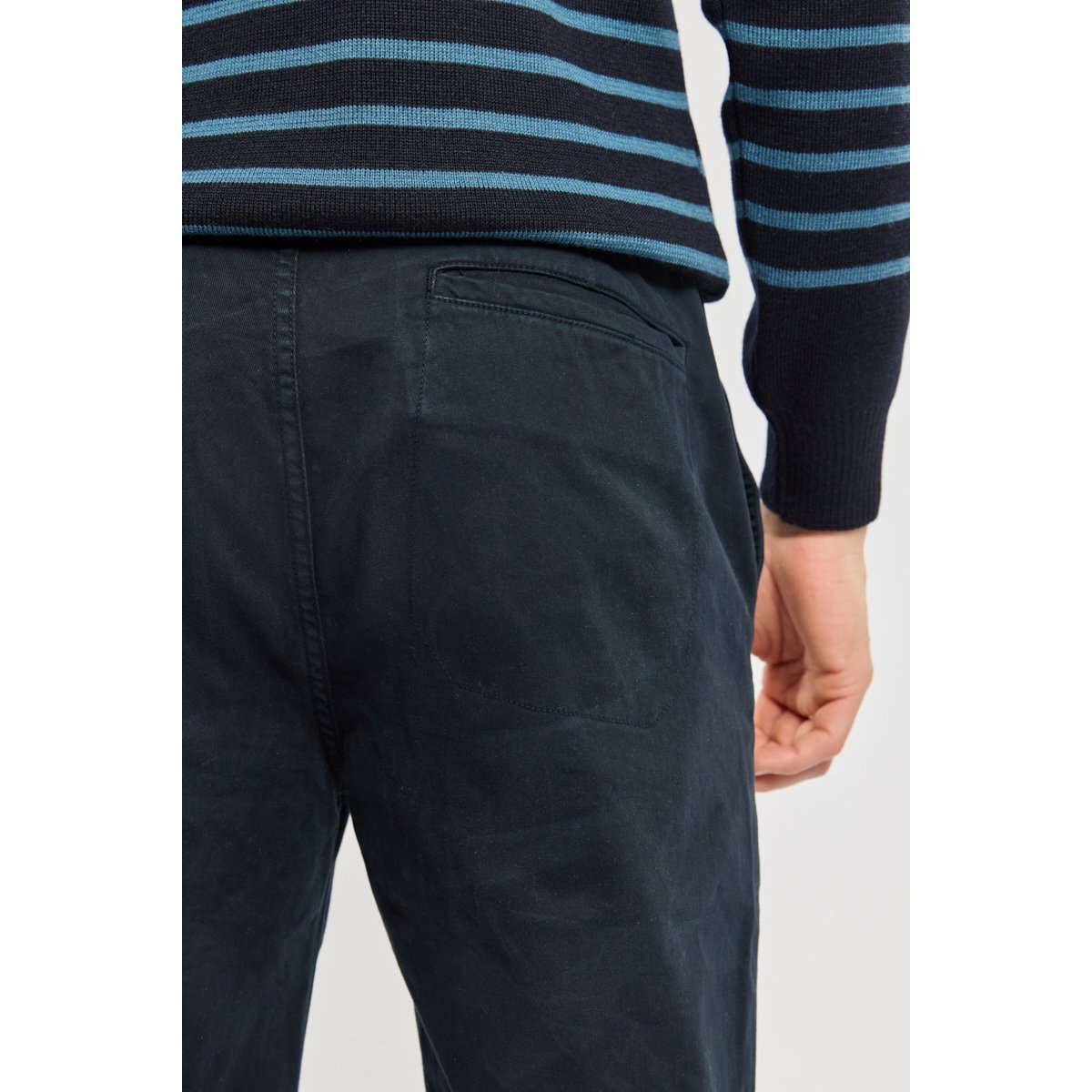 Pantalon à taille élastiquée aux côtés rich navy, ARMOR-LUX